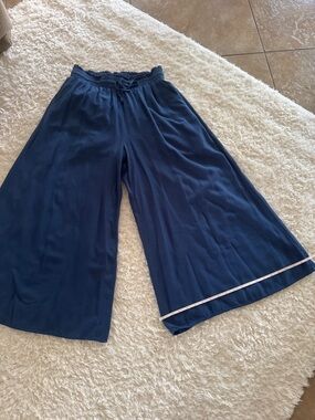 Wide Leg Navy Palazzo Pants